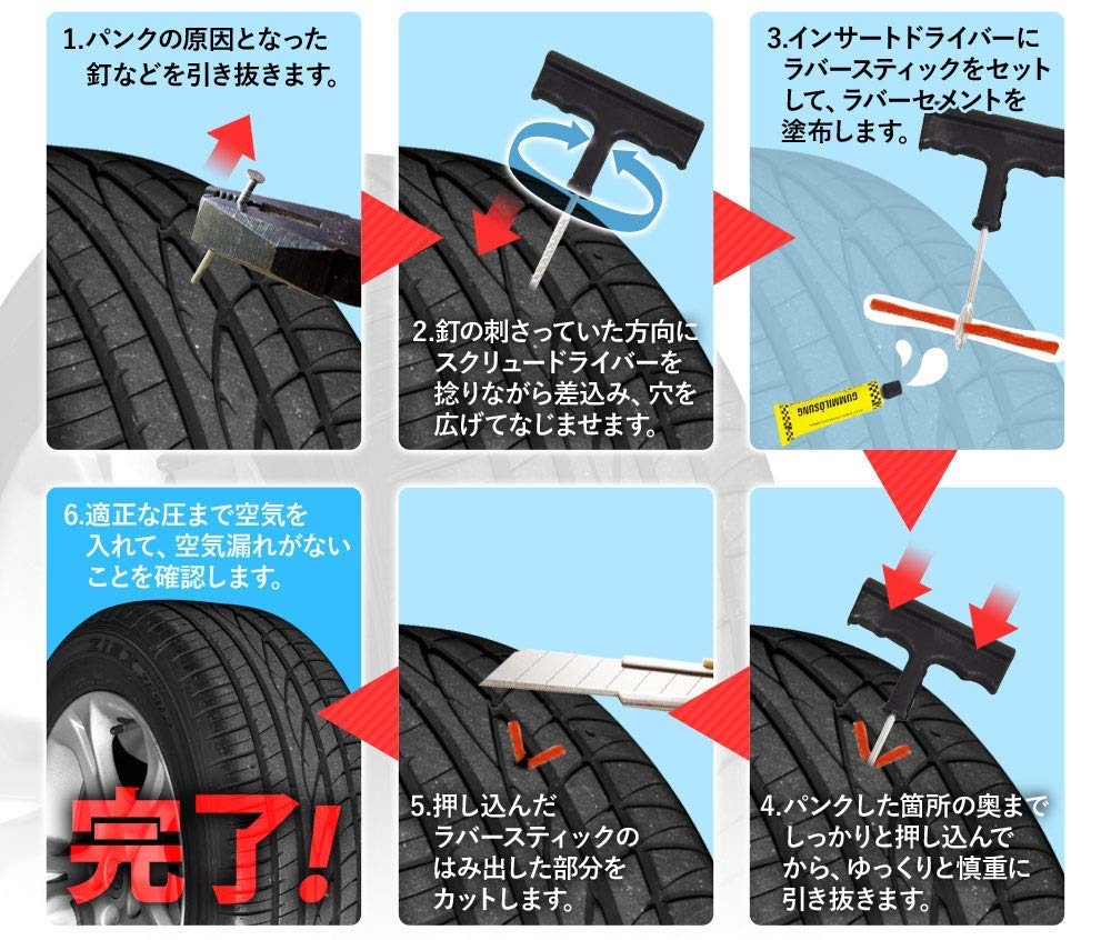 How to repair tire puncture