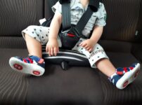 Child smudges car seat